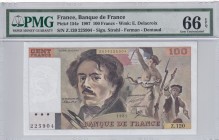 France, 100 Francs, 1987, UNC, p154c
PMG 66 EPQ
Estimate: USD 75-150