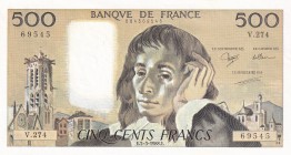 France, 500 Francs, 1988, UNC, p156g
Estimate: USD 80-160