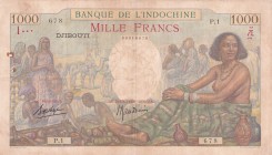 French Somaliland, 1.000 Francs, 1938, VF, p10
There are pinholes and spots.
Estimate: USD 150-300