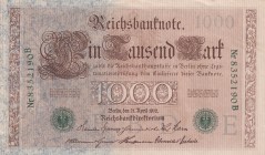 Germany, 1.000 Mark, 1910, AUNC(+), p44b