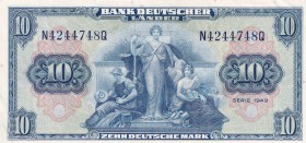 Germany - Federal Republic, 10 Deutsche Mark, 1949, AUNC(-), p16a
Estimate: USD 25-50