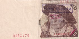 Germany - Federal Republic, 50 Deutsche Mark, 1960, , p21a
The banknote was given to the bank in half. The serial number has been reprinted both on p...