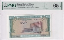 Ghana, 10 Shilings, 1963, UNC, p1d
PMG 65 EPQ
Estimate: USD 50-100
