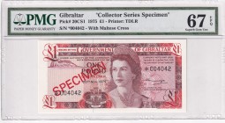 Gibraltar, 1 Pound, 1975, UNC, p20CS1, SPECIMEN
PMG 67 EPQ, High condition
Estimate: USD 40-80