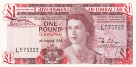 Gibraltar, 1 Pound, 1988, UNC, p20e
Queen Elizabeth II. Potrait