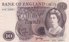 Great Britain, 10 Pounds, 1970/1975, UNC, p376c
Portrait of Queen Elizabeth II
Estimate: USD 250-500