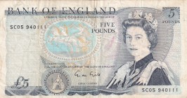 Great Britain, 5 Pounds, 1988/1991, VF, p378f
Queen Elizabeth II. Potrait
Estimate: USD 15-30