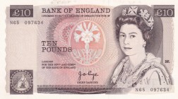 Great Britain, 10 Pounds, 1975/1980, UNC, p379a
Queen Elizabeth II. Potrait
Estimate: USD 75-150