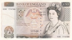 Great Britain, 50 Pounds, 1991/1993, UNC, p381c
Queen Elizabeth II. Potrait
Estimate: USD 600-1.200