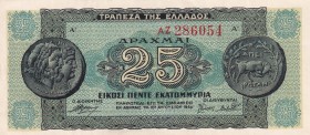 Greece, 25.000.000 Drachmai, 1944, XF, p130a