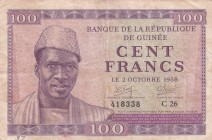 Guinea, 100 Francs, 1958, VF, p7
Has a pencil writing
Estimate: USD 25-50