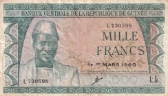 Guinea, 1.000 Francs, 1960, VF, p15
Estimate: USD 15-30