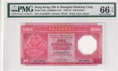 Hong Kong, 100 Dollars, 1985/1987, UNC, p194a
PMG 66 PPQ
Estimate: USD 60-120