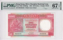 Hong Kong, 100 Dollars, 1992, UNC, p198d
PMG 67 EPQ
Estimate: USD 60-120