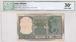 India, 5 Rupees, 1957/1962, VF, p35b
ICG 30
Estimate: USD 40-80