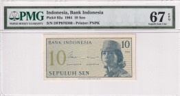 Indonesia, 10 Sen, 1964, UNC, p92a
PMG 67 EPQ, High condition
Estimate: USD 15-30