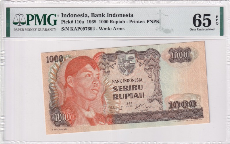 Indonesia, 1.000 Rupiah, 1968, UNC, p110a
PMG 65 EPQ
Estimate: USD 200-400