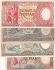 Indonesia, 5-25-50-100 Rupiah, 1958/1964, (Total 4 banknotes)
In different condition between UNC (-) and UNC
Estimate: USD 25-50
