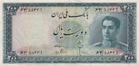 Iran, 200 Rials, 1951, XF, p51
Slightly stained
Estimate: USD 50-100