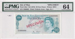 Isle of Man, 50 New Pence, 1972, UNC, p28s2, SPECIMEN
PMG 64
Estimate: USD 225-450