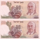 Israel, 50 Lirot, 1968, UNC, p36cs, (Total 2 consecutive banknotes)
Estimate: USD 30-60