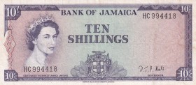 Jamaica, 10 Shillings, 1964, VF, p51Bc
Queen Elizabeth II. Potrait
Estimate: USD 100-200
