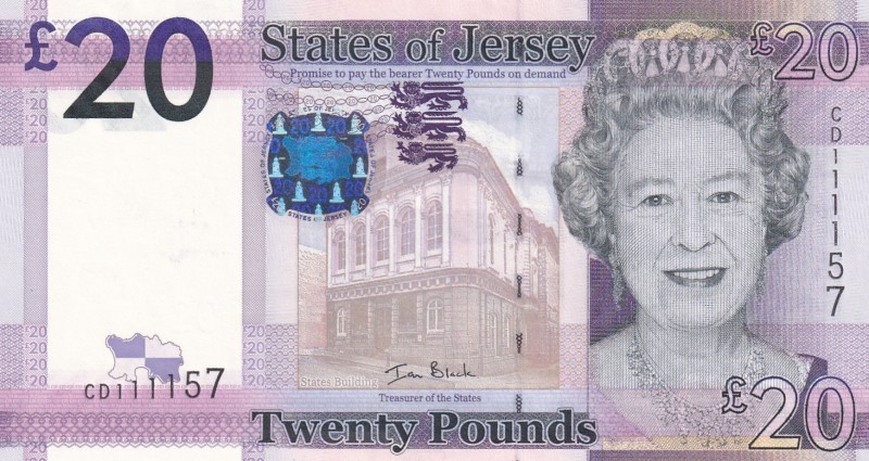 Jersey, 20 Pounds, 2010, UNC, p35a
Queen Elizabeth II. Potrait
Estimate: USD 3...