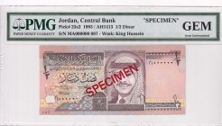 Jordan, 1/2 Dinar, 1993, UNC, p23s2, SPECIMEN
PMG GEM
Estimate: USD 125-250