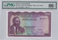 Kenya, 100 Shillings, 1972, UNC, p10c
PMG 66 EPQ
Estimate: USD 125-250