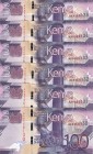 Kenya, 100 Shillings, 2019, UNC, pNew, (Total 6 consecutive banknotes)