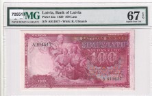 Latvia, 100 Latu, 1939, UNC, p22a
PMG 67 EPQ, High condition
Estimate: USD 750-1500