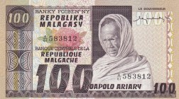 Madagascar, 100 Francs=20 Ariary, 1974/1975, UNC, p63