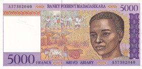 Madagascar, 5.000 Francs=1.000 Ariary, 1995, UNC, p78a
Estimate: USD 15-30