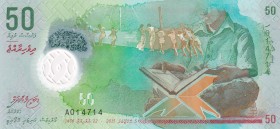Maldives, 50 Rufiyaa, 2015, UNC, p28
Polymer plastics banknote