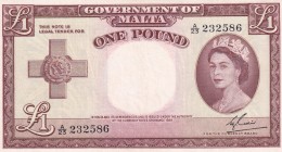 Malta, 1 Pound, 1949, UNC, p23b
Portrait of Queen Elizabeth II
Estimate: USD 150-300