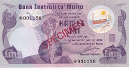 Malta, 5 Liri, 1967, UNC, pCS1, SPECIMEN
Collector Series
Estimate: USD 15-30