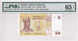 Moldova, 1 Leu, 2006, UNC, p8g
PMG 65 EPQ
Estimate: USD 25-50
