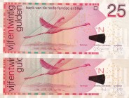 Netherlands Antilles, 25 Gulden, 1998/2003, UNC, p29a; p29c, (Total 2 banknotes)
Estimate: USD 60-120