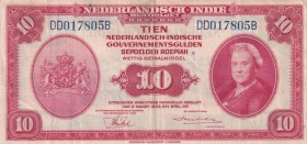 Netherlands Indies, 10 Rupiah, 1943, XF(-), p114
Stained
Estimate: USD 20-40