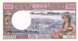 New Hebrides, 100 Francs, 1977, UNC, p18d
Estimate: USD 25-50