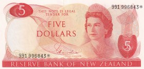 New Zealand, 5 Dollars, 1977/1981, UNC, p165d, REPLACEMENT
Queen Elizabeth II. Potrait
Estimate: USD 150-300