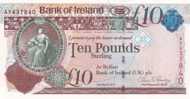 Northern Ireland, 10 Pounds, 2017, UNC(-), p87b
Estimate: USD 15-30