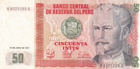 Peru, 50 Intis, 1987, UNC, p131, Radar
Estimate: USD 25-50