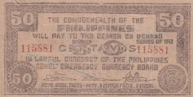 Philippines, 50 Pesos, 1942, VF, pS134
Bohol Emergency Currency Board