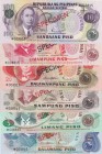 Philippines, 2-5-10-20-50-100 Piso, 1949, UNC, , SPECIMEN, (Total 6 banknotes)
Estimate: USD 65-130