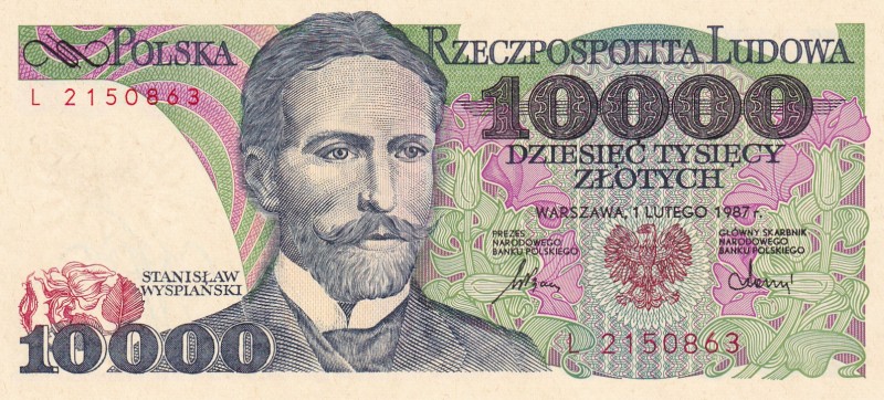 Poland, 10.000 Zlotych, 1987, UNC, p151