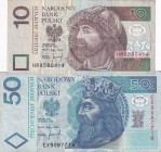 Poland, 10-50 Zlotych, 1994, VF(+), p173; p175, (Total 2 banknotes)
Estimate: USD 15-30