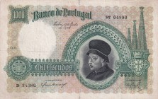 Portugal, 1.000 Escudos, 1938, FINE, p152
There are tears.
Estimate: USD 200-400