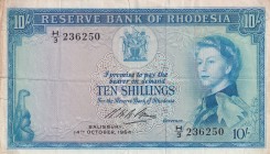 Rhodesia, 10 Shillings, 1964, XF(-), p24
Queen Elizabeth II. Potrait
Estimate: USD 120-240