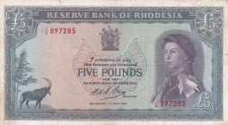 Rhodesia, 5 Pounds, 1966, VF, p29a
The border has opening and stains.
Estimate: USD 125-250